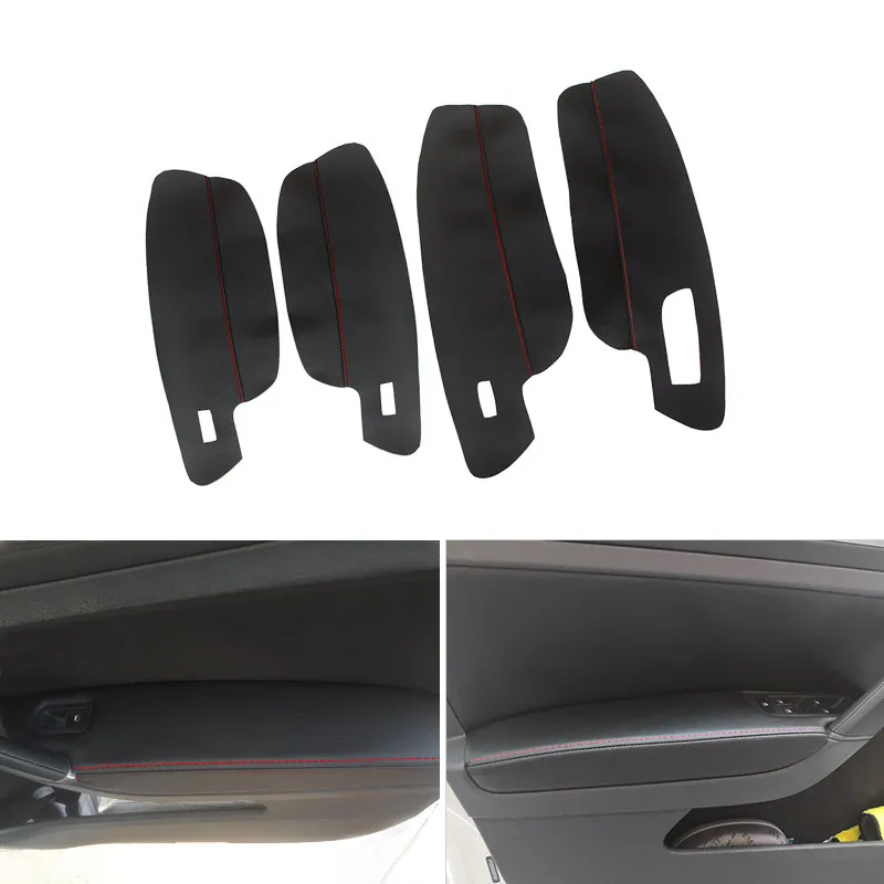 LHD For VW Golf 7 2014 2015 2016 2017 2018 Car Inner Microfiber Leather Door Armrest Panel Cover Protective Trim Single Wire