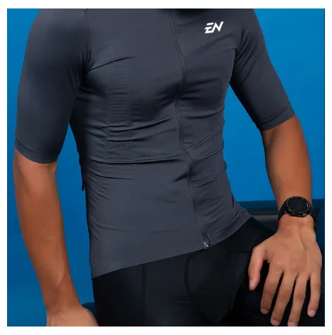 ENCYMO-Ropa de Ciclismo para Hombre, traje de piel, Maillot de verano para bicicleta de montaña y carretera