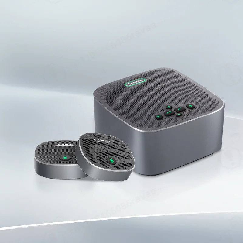 DSP Wireless Conference Speaker with Detachable Extended Microphones High Definition Business Audio System for Large Conferences