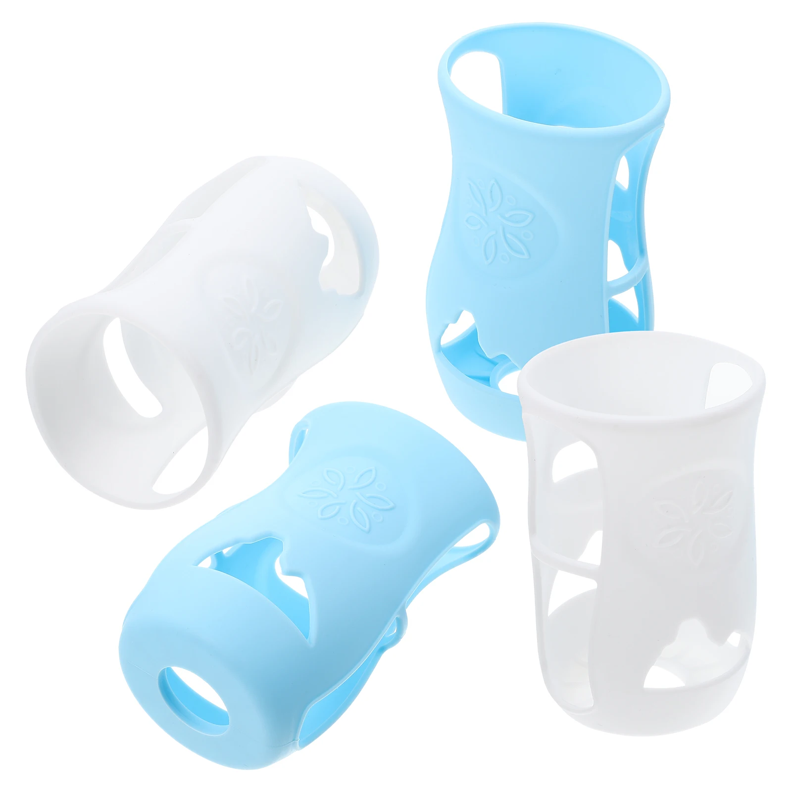 

4pcs Silicone Cover 240ML Feeding Sleeve Shockproof Anti Covers Bottle Protective Baby Bottle Sleeve Cover