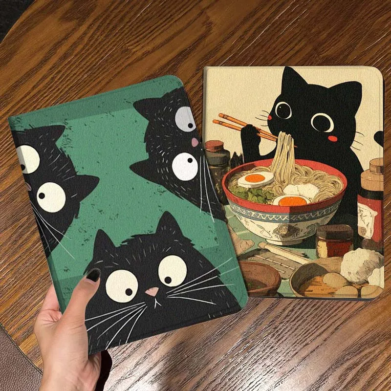 

Cartoon Black Cat Poop Tablet Case For Apple iPad Air Pro mini 1 2 3 4 5 6 7 8 9 11 M2 M3 M5 M4 5th 6th 7th 10th 11th Gift