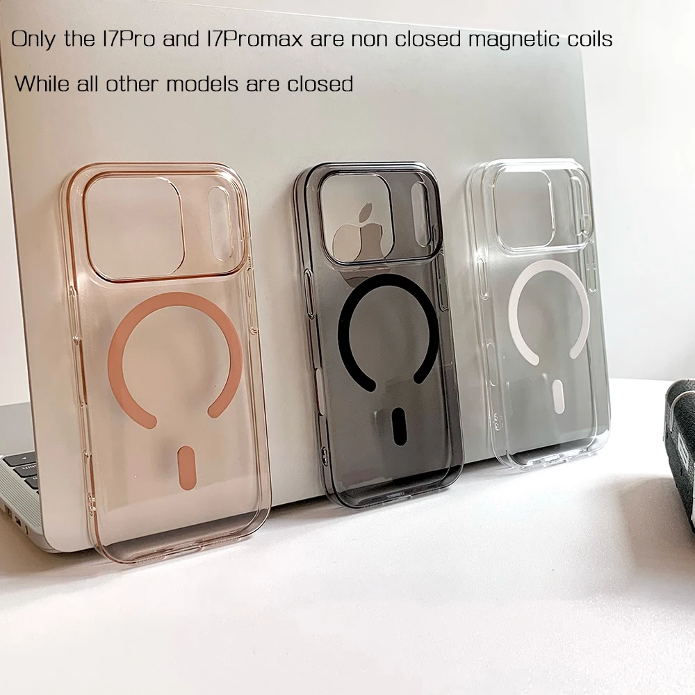 Custodia rigida per PC trasparente per custodia magnetica Magsafe per iPhone 17Air 16 15 14 Plus 13 12 17 Pro Max copertura lucida per ricarica wireless