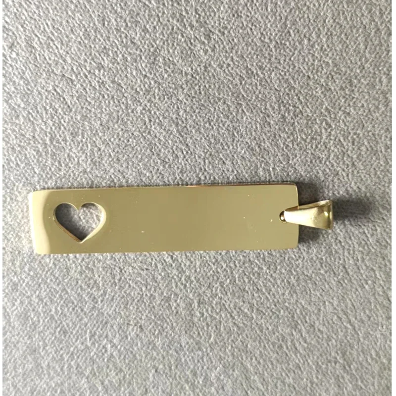 20pcs 304 Stainless Steel Hollow Heart Strip Bar Charms With Claps 10x40mm Size Charms