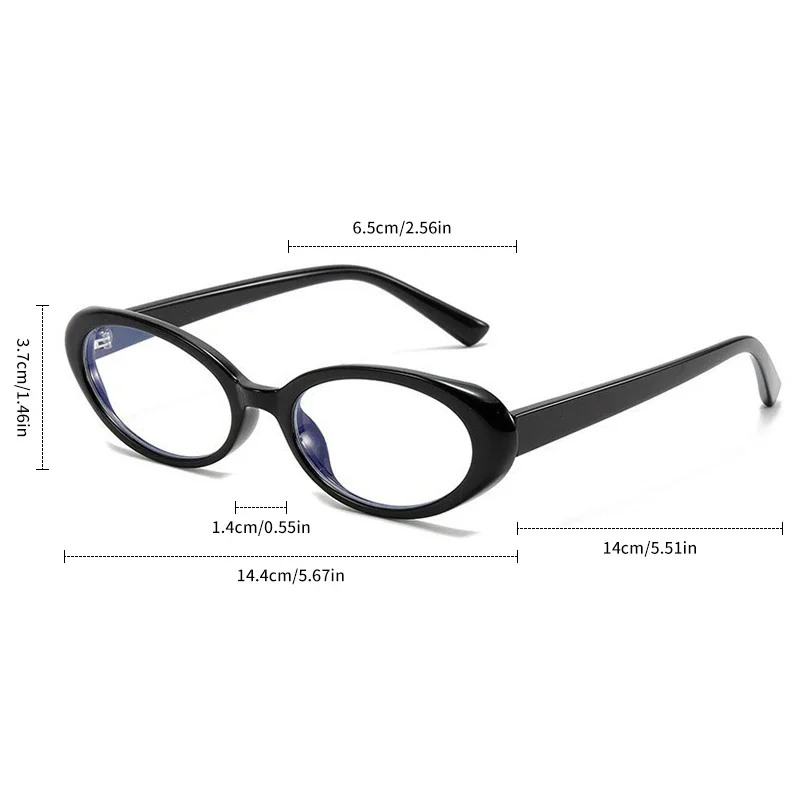 Y2K Combination Style Glasses and Hairpin Black Frame Accessories No Degree Flat Glasses Women Neutral Glasses