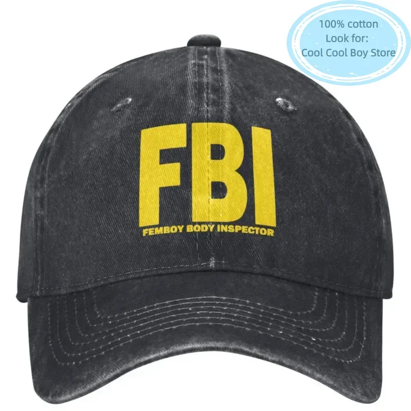 

FBI Femboy Body Inspector Huge Baseball Cap Outdoor Sport Wholesale Trucker Dad Hat Couple Women Classic Design Baseball Caps