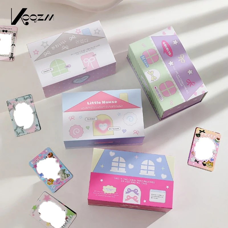 

Kawaii 3 Inch House Series Kpop Photocards Toploader Collect Box Small Cards Storage Box Classification Box Stationery