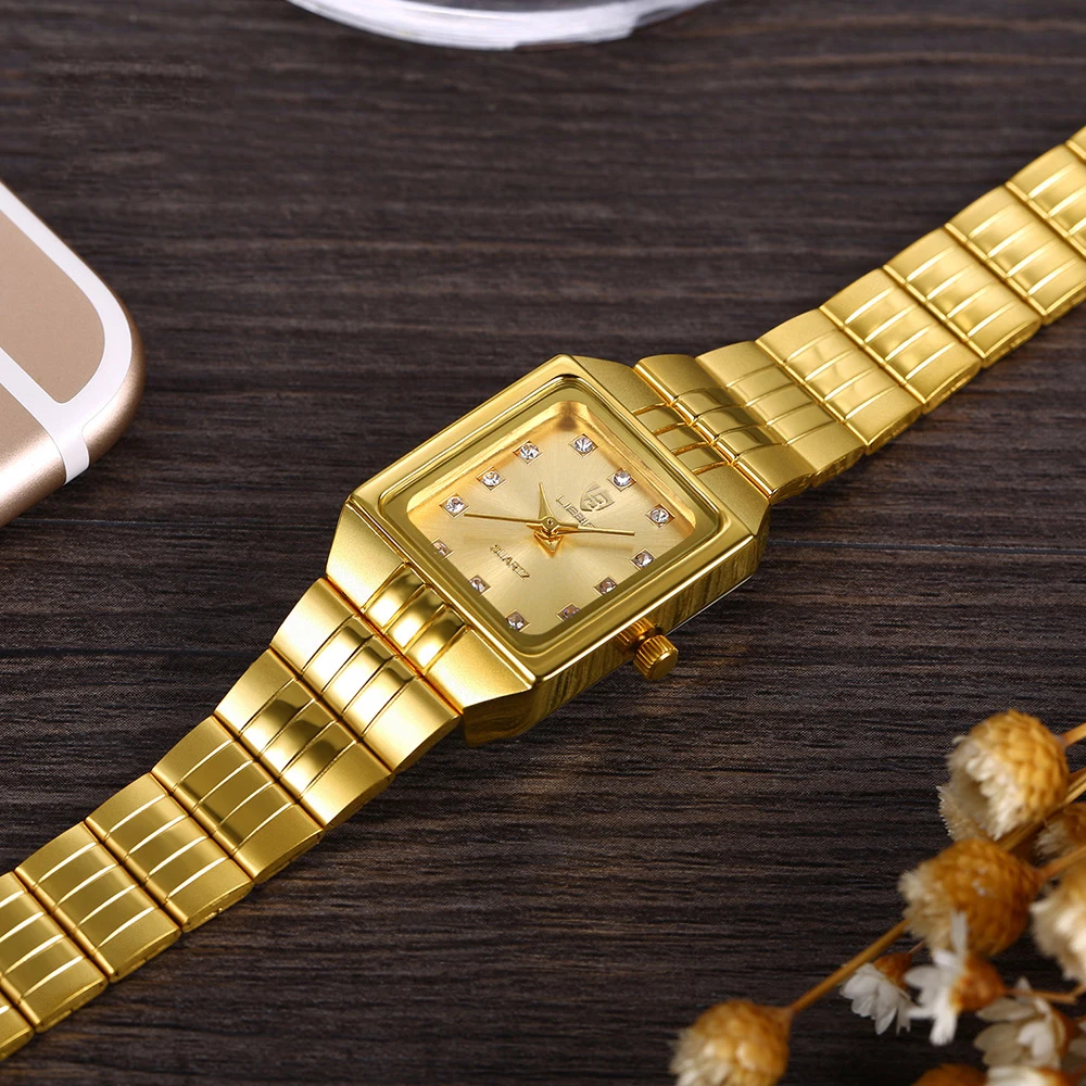 ساعة يد فاخرة للسيدات ساعات ذهبية من الفولاذ المقاوم للصدأ ساعة نسائية reloj mujer Relogio Feminino سوار نسائي