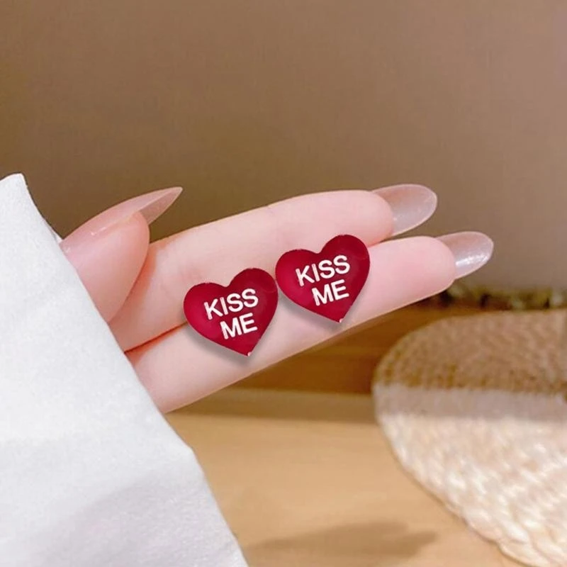 F92DラブイヤースタッドイヤリングUVクリスタルエポキシカビキーチェーンペンダントシリコン型