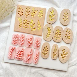 8pcs Set Plant Leaves Clay Stamps Polymer Clay Molds Leaf Texture Imprinting Mold DIY Ceramic Earrings Jewelry Pottery Tools
