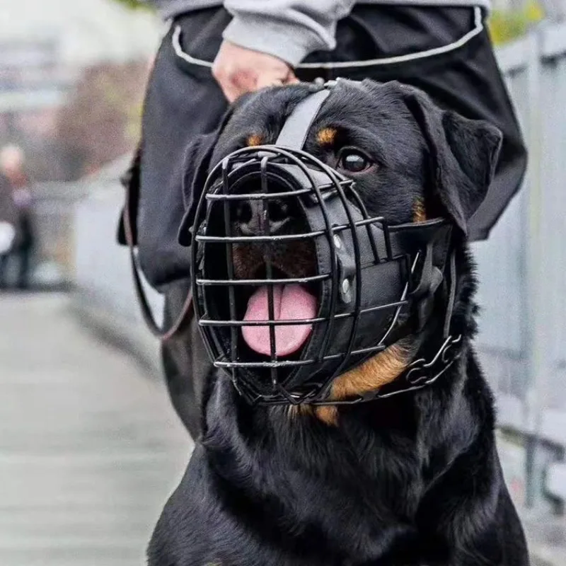 Tactical Cage Black Steel Horse Dog Doberman Medium and Large Training Supplies Dog Mouth Cover Anti-bite Actual Battle Dog Mask