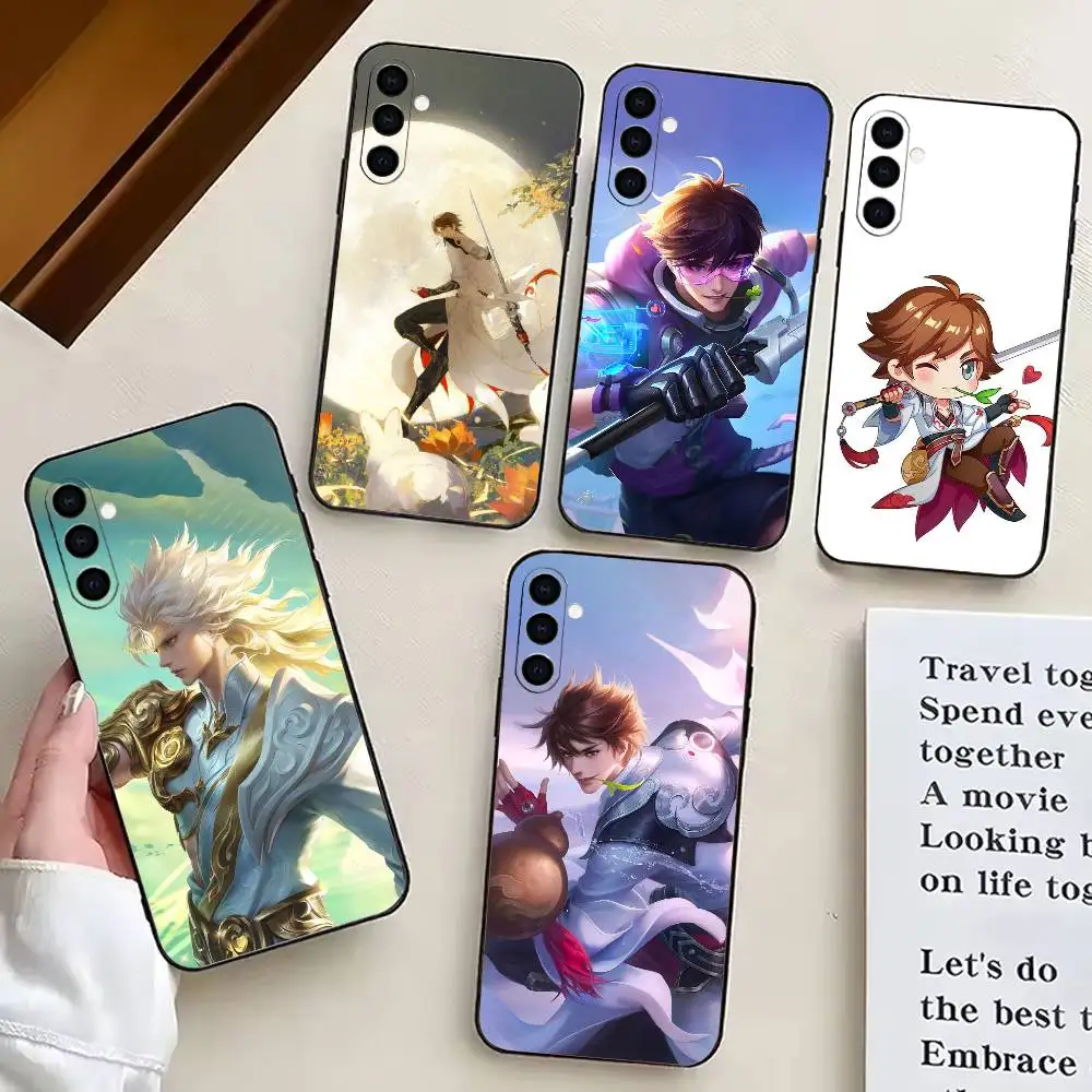 

H-Honor of K-Kings Li Bai-es Phone Case For Samsung Galaxy A73,A72,A71,A70,A53,A52,A51,Others Soft Black Cover