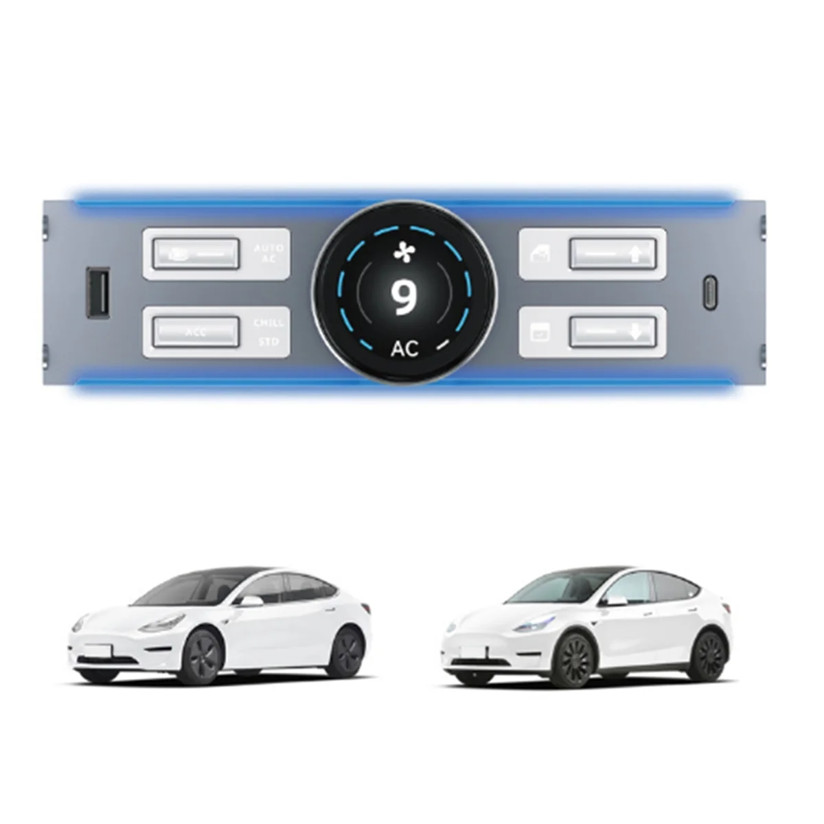 

Car Center Console Smart Docking Station Multifunction Physical Buttons with TYPE-C Interface for Model 3/Y