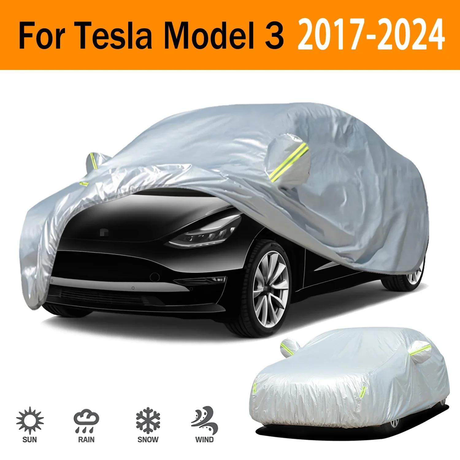 

For Tesla Model 3 Outdoor Protection Full Car Covers Snow Cover Sunshade Waterproof Dustproof Exterior Car accessories