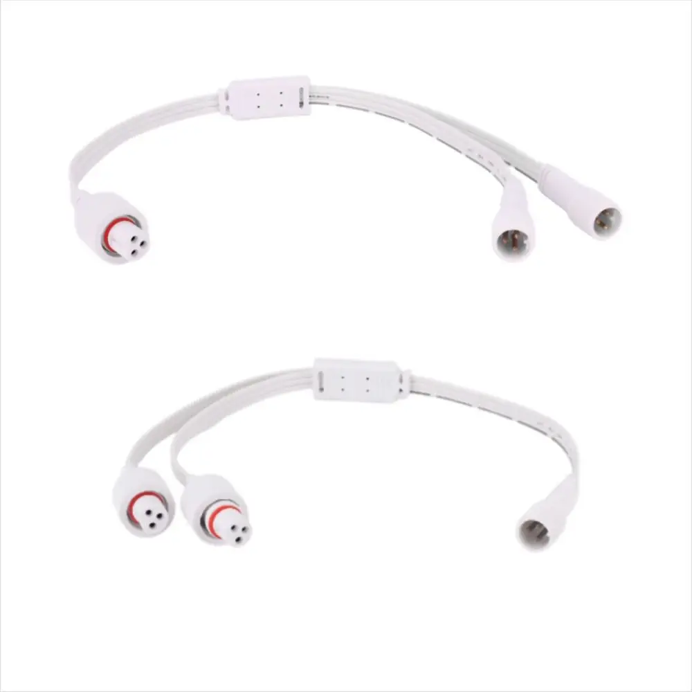706AB Y-Splitter Cable With wire buckle split into two Extension Cable 3 Parallel Line Waterproof Y-Connector Splitter