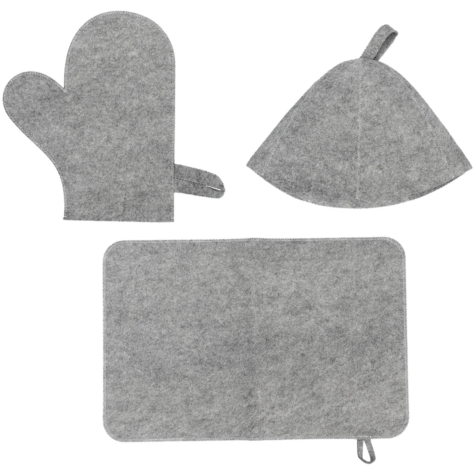 

1 Set Bath Shower Felt Accessories Thicken Anti Heat Felt Shower Cap Gloves Cushion for Travel Household Sauna Bathroom Supplies