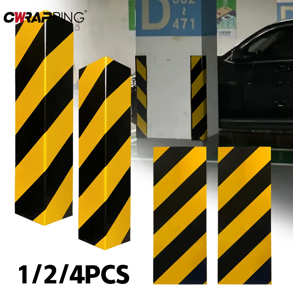 

4 шт., защита для стены гаража, дверной бампер, защита для парковки, клейкий светоотражающий предупреждающий знак, пенопластовые наклейки для автомобиля