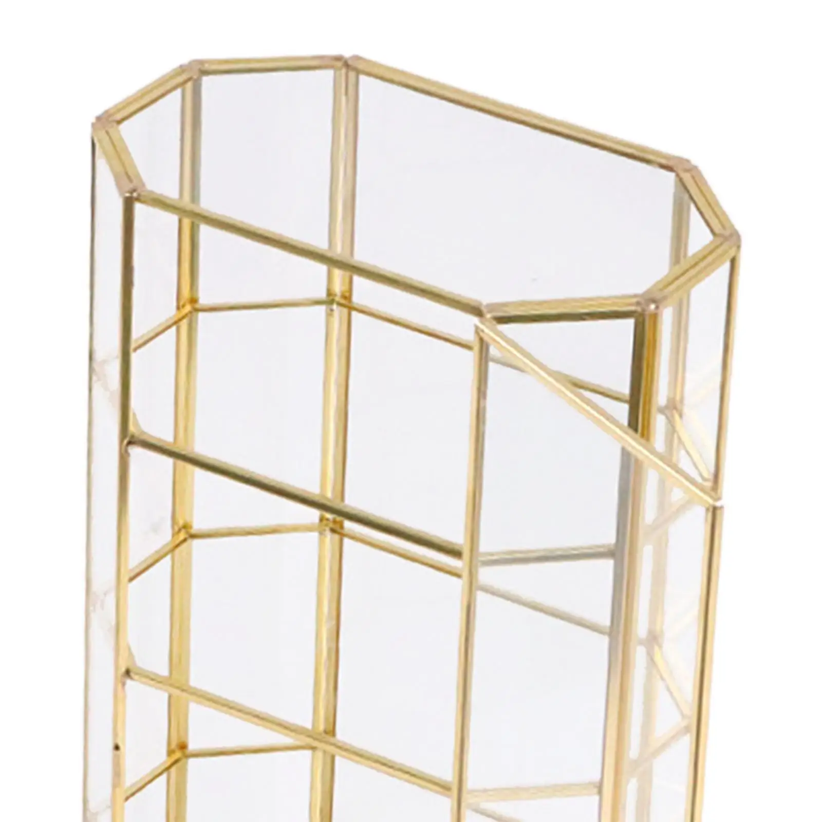 Glass Jewelry Box Convenient Decorative Box Geometric Jewelry Display Organizer Box for Living Room Women Rings