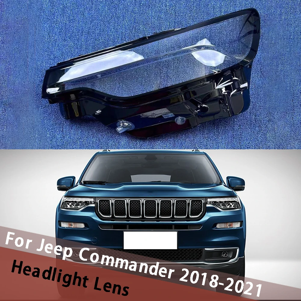 

For Jeep Commander 2018-2021 Car Headlight Cover Light Cover Head Lamp Cover Car Front Headlight Lens Cover Lights Shell Housing