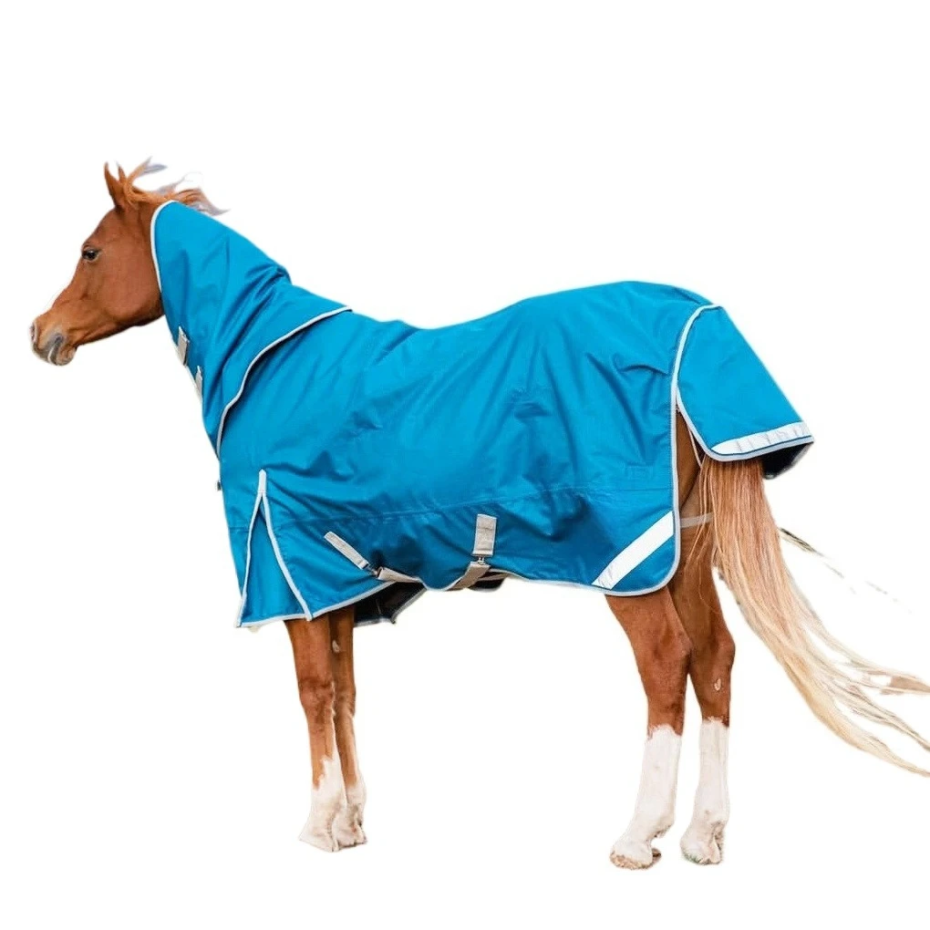 Lightweight Breathable Windproof Waterproof Horse Rug With Detachable Neck Cover Durable Outdoor Equine Protection Blanket