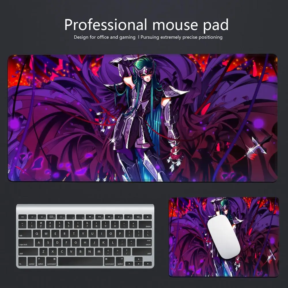 HYBXAXC 40x90 Anime Saint Seiya Mousepad Mouse Mat DeskMat With Pad Gaming Accessories Prime Gaming XXL Keyboard Pad Padding Mat