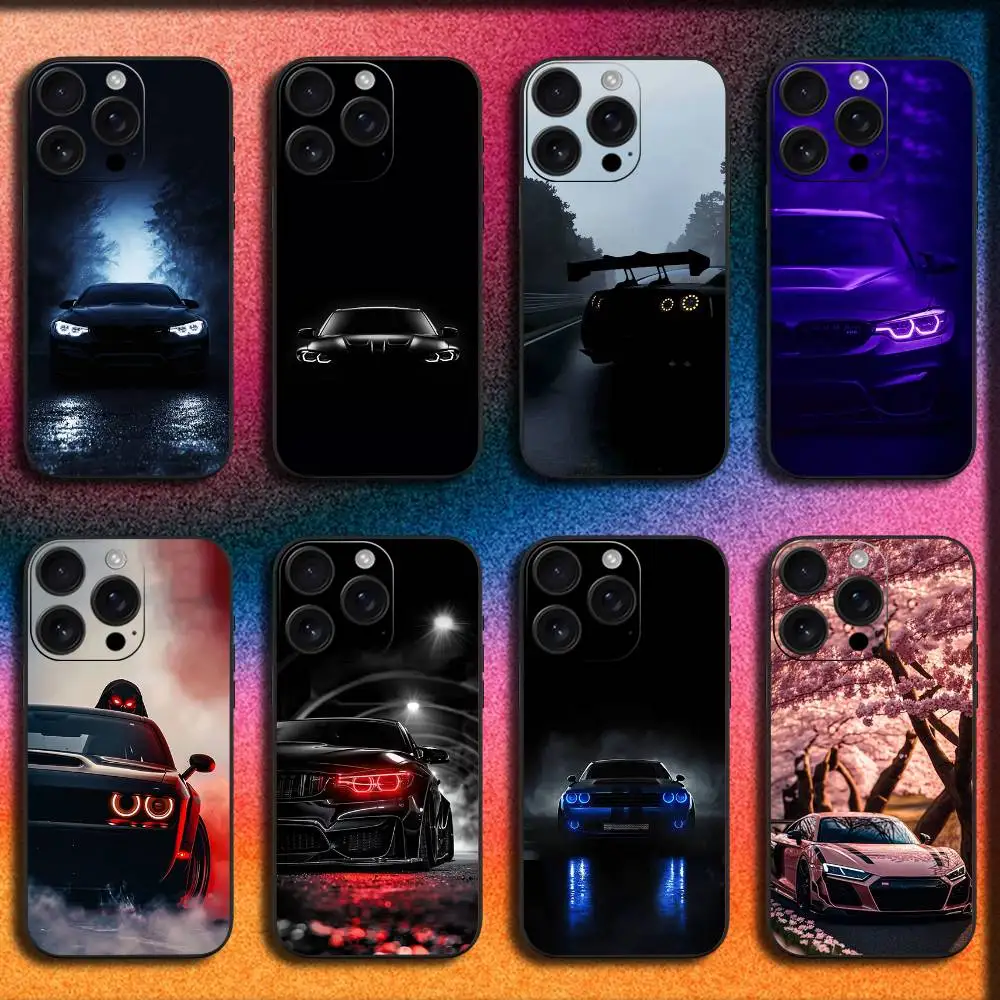 

S-Super Car Phone Case For iPhone 17,16,15,14,13,12,11,Pro,Max,Plus,E,SE4,Air,Mini Black Cover
