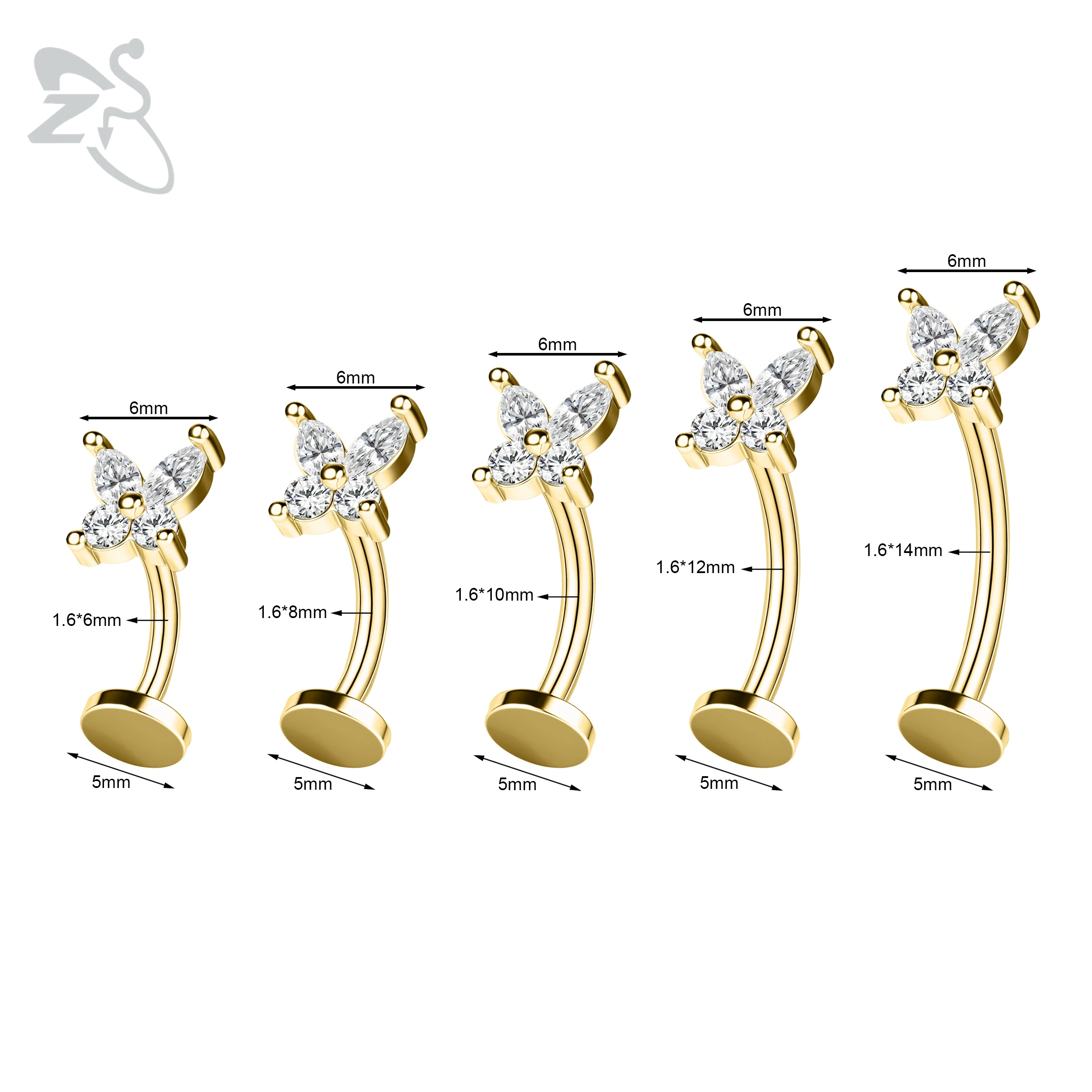 Internal Thread Stainless Steel Belly Button Ring