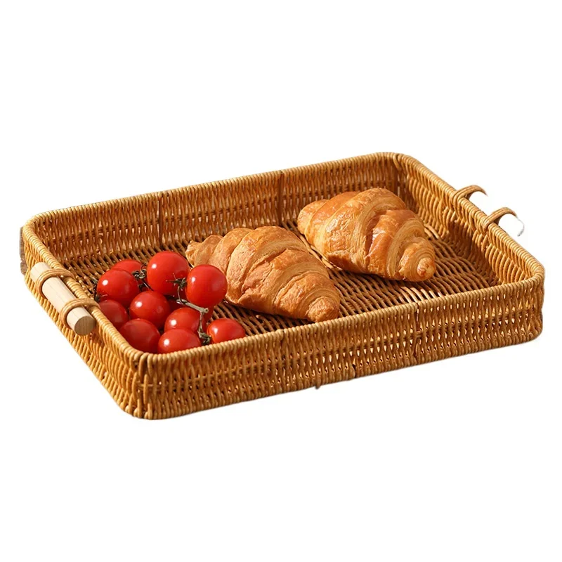 

Tea table snacks, storage basket, bread basket, French fries basket, imitation rattan tray