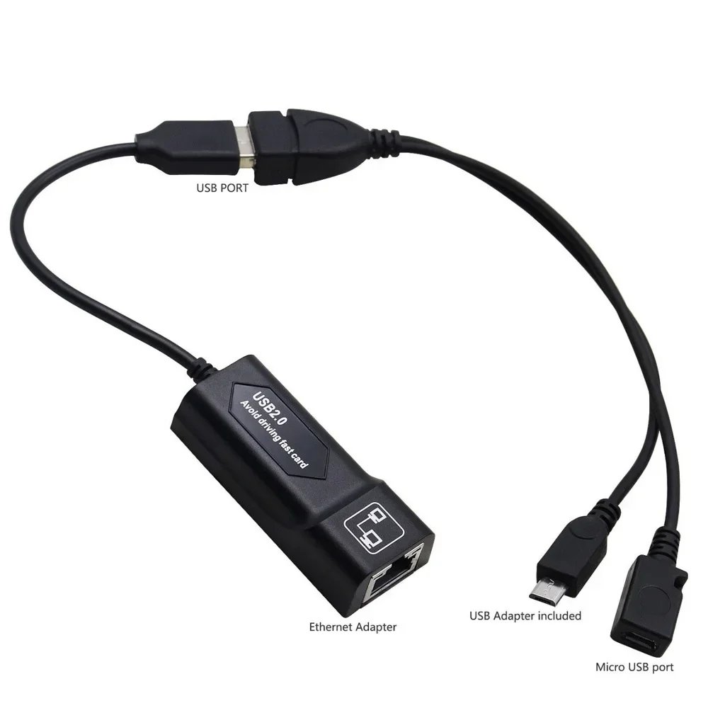 Reducing LAN Ethernet Adapter For  Fire Stick TV 3 Streaming reduce Black Wire internet Tackle