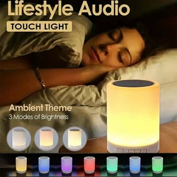 Portable Bluetooth Speaker Player Touch-sensitive Pat Light LED Night Light Light-up Bedside Table Lamp Better Sleeps for Gift