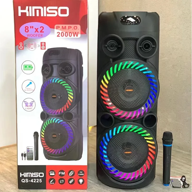 

2000W Peak High Power Family Party Karaoke Sound Heavy Bass Outdoor Portable Wireless Bluetooth Speakers With Mic LED Light