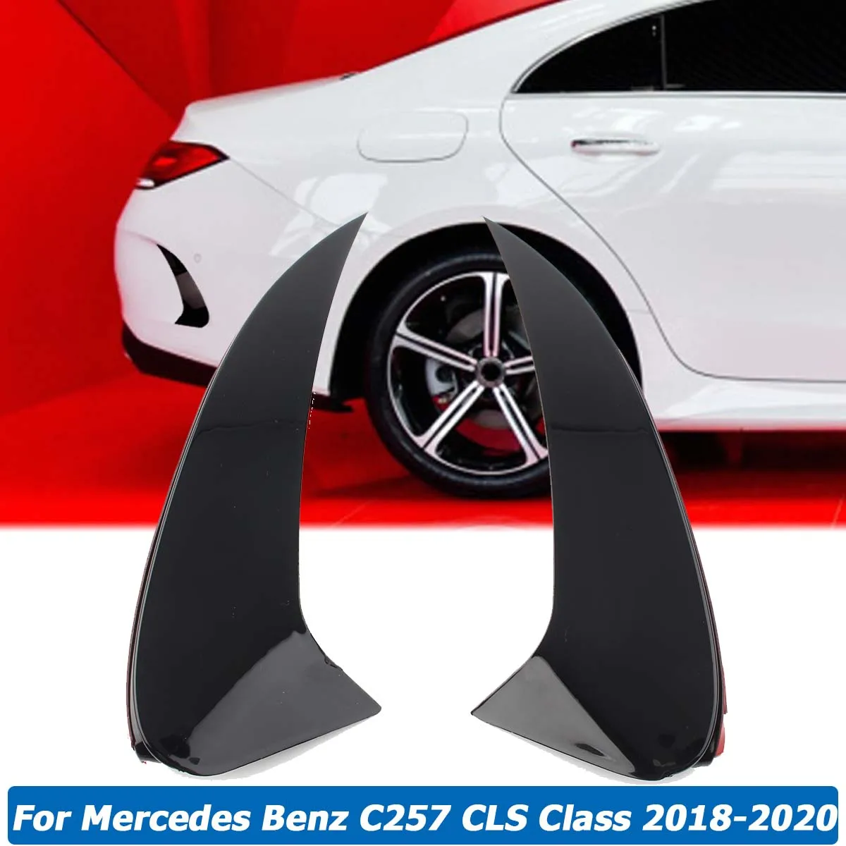 Rear Bumper Splitters Canards Fins Frame Trim Sticker For Mercedes Benz C257 CLS Class CLS350 CLS450 2018-2020 Car Accessories