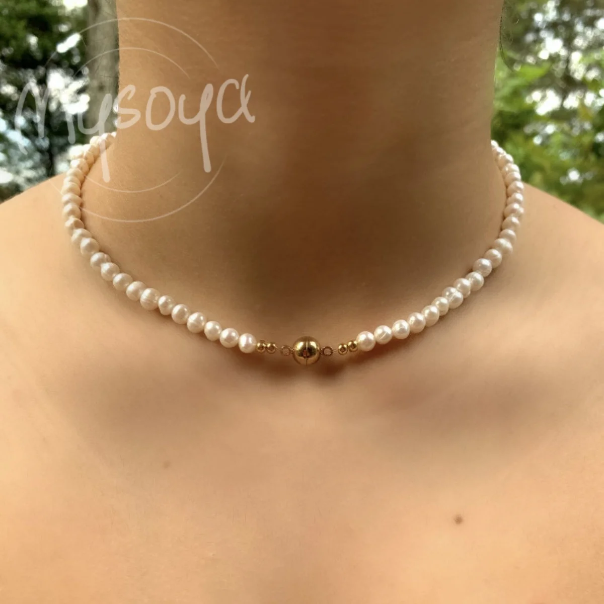 

Ожерелье из пресноводного жемчуга Mysoya, жемчужины 5-6 мм, в подарочной коробке, идеальный подарок для нее/него на дни рождения, свадьбы и День святого Валентина