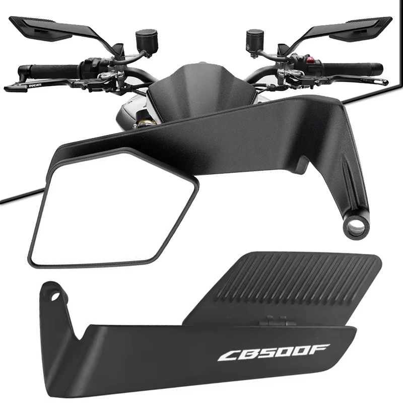 Fit For CB500F CB500X CB 500X CB 500F Motorcycle Accessories Mirrors Stealth Winglets Mirror Rotate Adjustable Mirrors