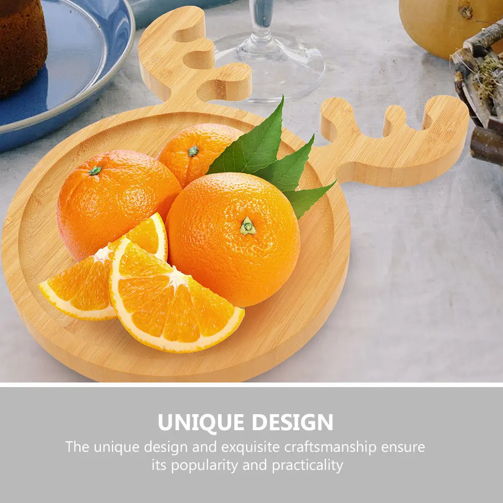 

2Pcs Bamboo Fruit Plate Unique Design Craftsmanship Long Lasting Home Party Kitchen Supply Bamboo Serving Tray