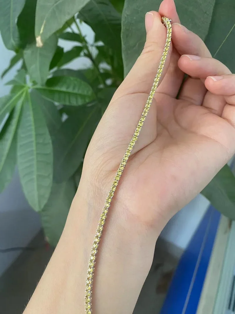 Ruif Customize 18k Gold 2.5mm Natural Yellow Sapphire Bracelet for Women Fine Jewerly for Every Day Wear