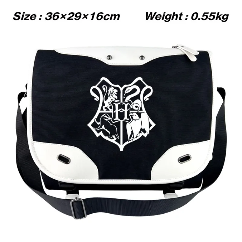 

Cartoon Anime Harry Potter Backpack Student Shoulder Bag,PU splice casual large capacity crossbody bag,Boy's birthday gift