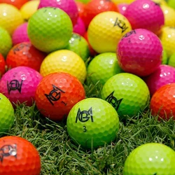 12pcs/Box Pgm Golf Balls Professional Color Competition Double Layer Practice Game Ball Visual Rolling Direction Gift Q029