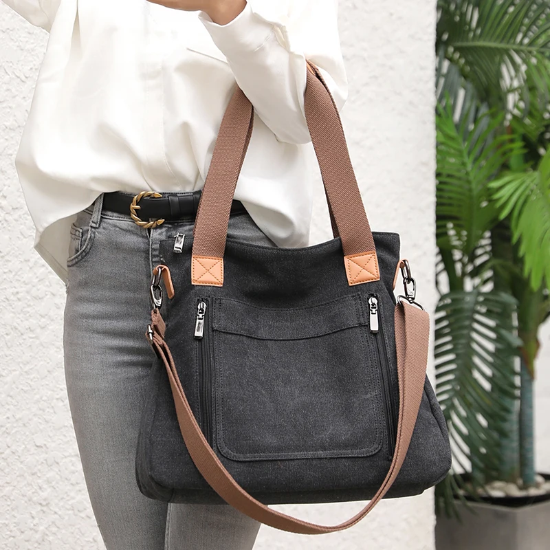 Women's Canvas Shoulder Bag 2023 Luxury Designer Handbag Women's Large Capacity Shopping Commuter Bag High Quality Crossbody Bag