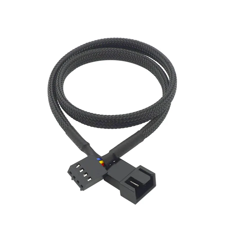 1 To 1 Ways Splitter Black Sleeved 26/40cm Extension Cable Connector 4Pin PWM Extension Cables 4 Pin Pwm Fan Cable