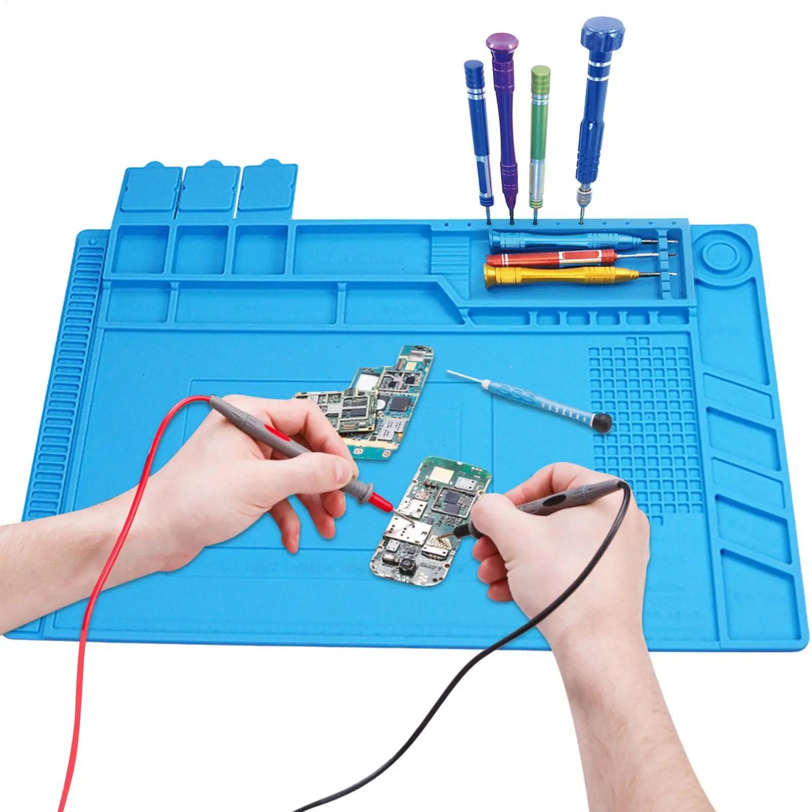 Heat Insulation Pad ESD Soldering Working Mat Magnetic Silicon Mat Repair Heat-resistant For BGA Soldering Station