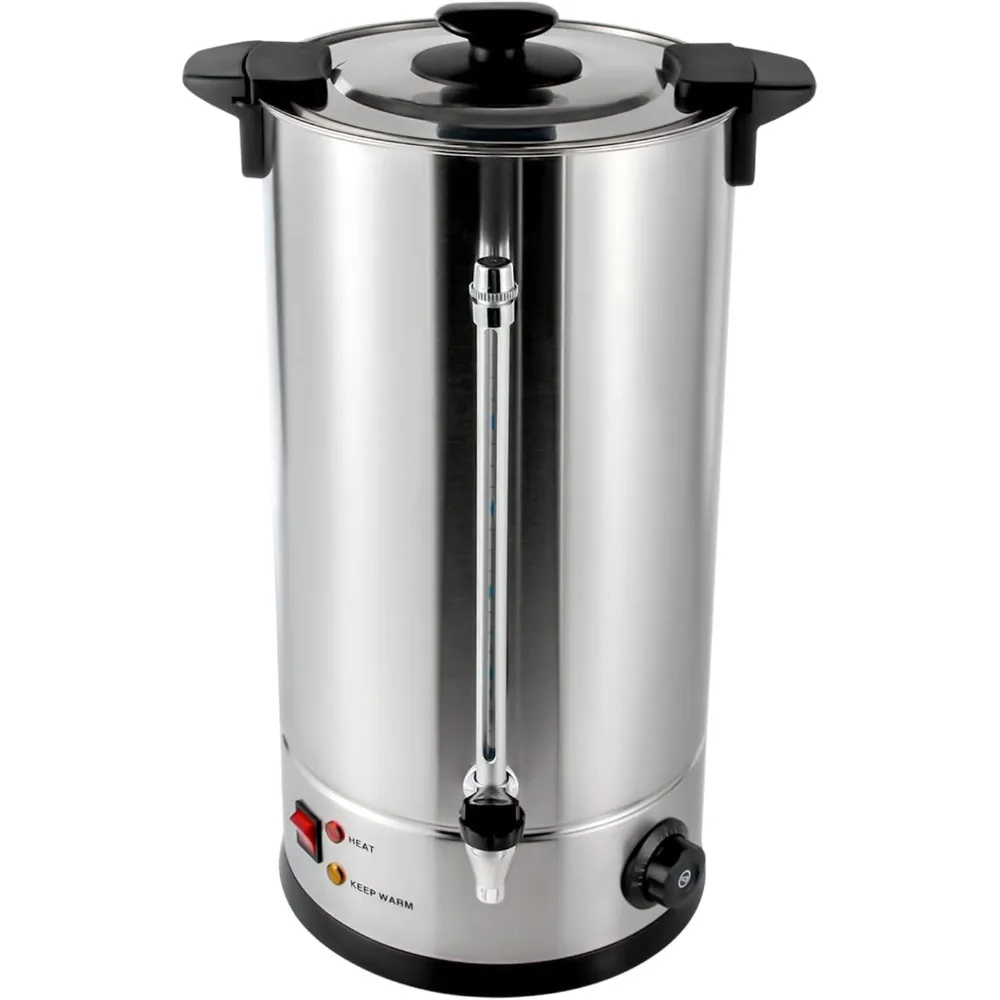 Commercial Grade Stainless Steel 25L/6.6gal Coffee Urn with Percolator Coffee Maker Hot Water Urn for Home Party Office Wedding