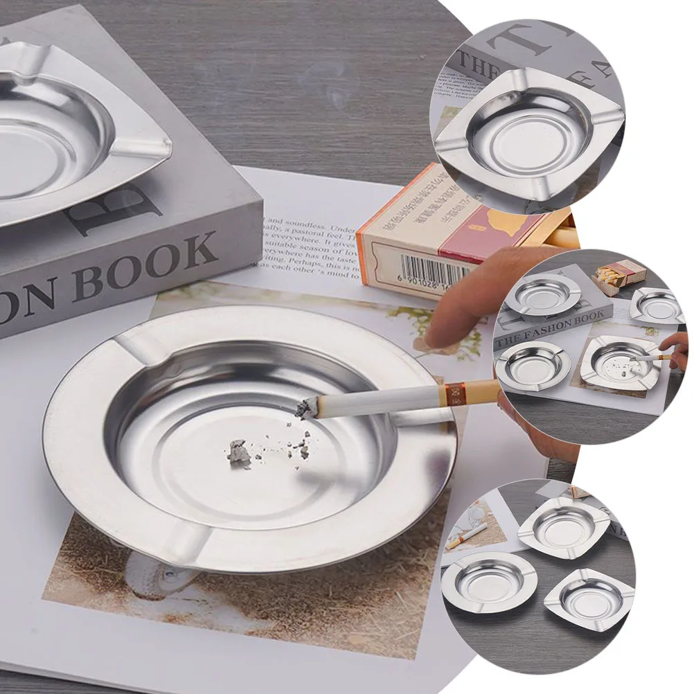 

2 Pcs Cigarette Holders Portable Ashtray Stainless Steel Smoking Ashtrays for Smokers Indoor