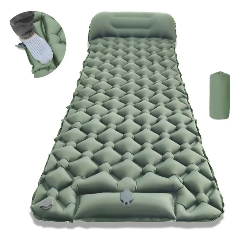 

Inflatable Mat Foot Step Single Rhombus TPU Tent Sleeping Mat Camping Mat Picnic Mat Moisture-proof Mat Thickened Inflatable Bed