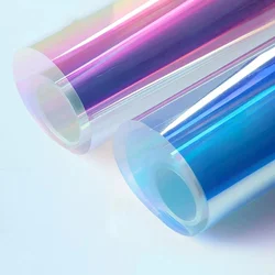 2/3/5 Meters Rainbow Window Film Chameleon Self Adhesive Film Dichroic Window Tint for Home Office Mall Colorful Glass Stickers