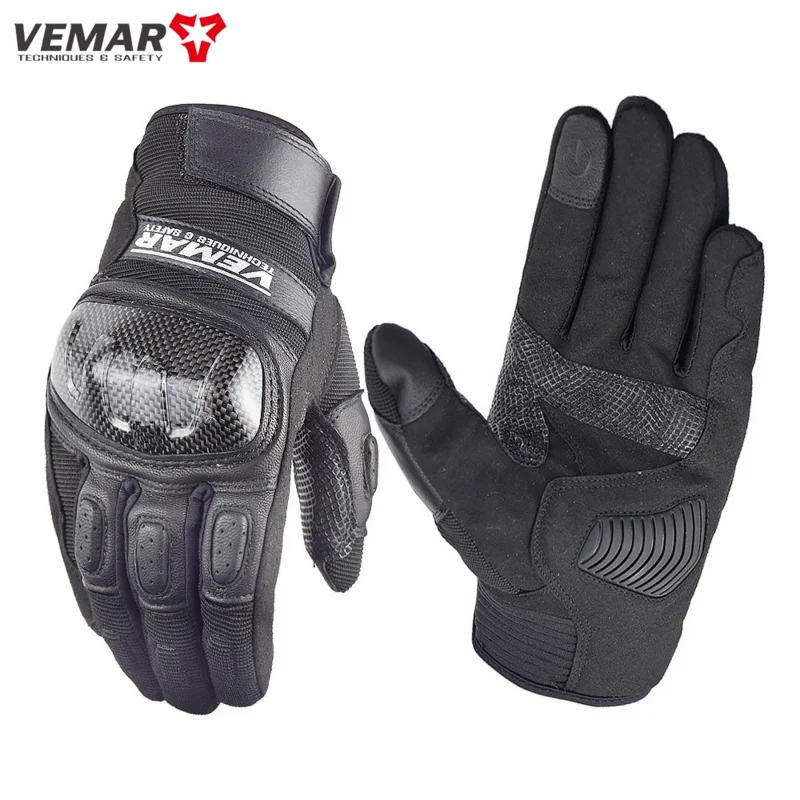 Motorcycle Cycling Gloves Carbon Fiber Hard Shell Motocross Motor Riding Touch Screen Cycling Non-Slip Motorbike Rider Luvas