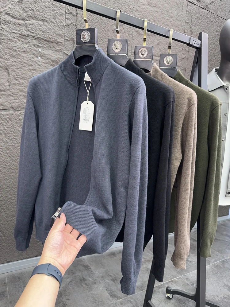 

Svip Modal Knitted Casual Sle Men's Sweater Zipper Closure Long Sve Faionable Autumn Winter Warm Anti-Pilling Comfortable