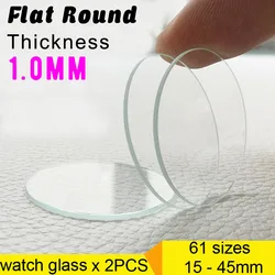 2 Stück Dicke 1mm runde Uhr Kristall 15mm bis 45mm Uhren glas Ersatz brille Linse Flachs piegel Uhr Reparatur Werkzeug teil