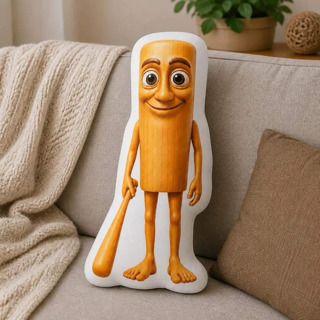 Tung Tung Tung Sahur Ramadan Sahur Meme Brainrot Plush Pillow Cushion Irregular Stuffed Throw Pillow Home Decor Gift Sofa Bed