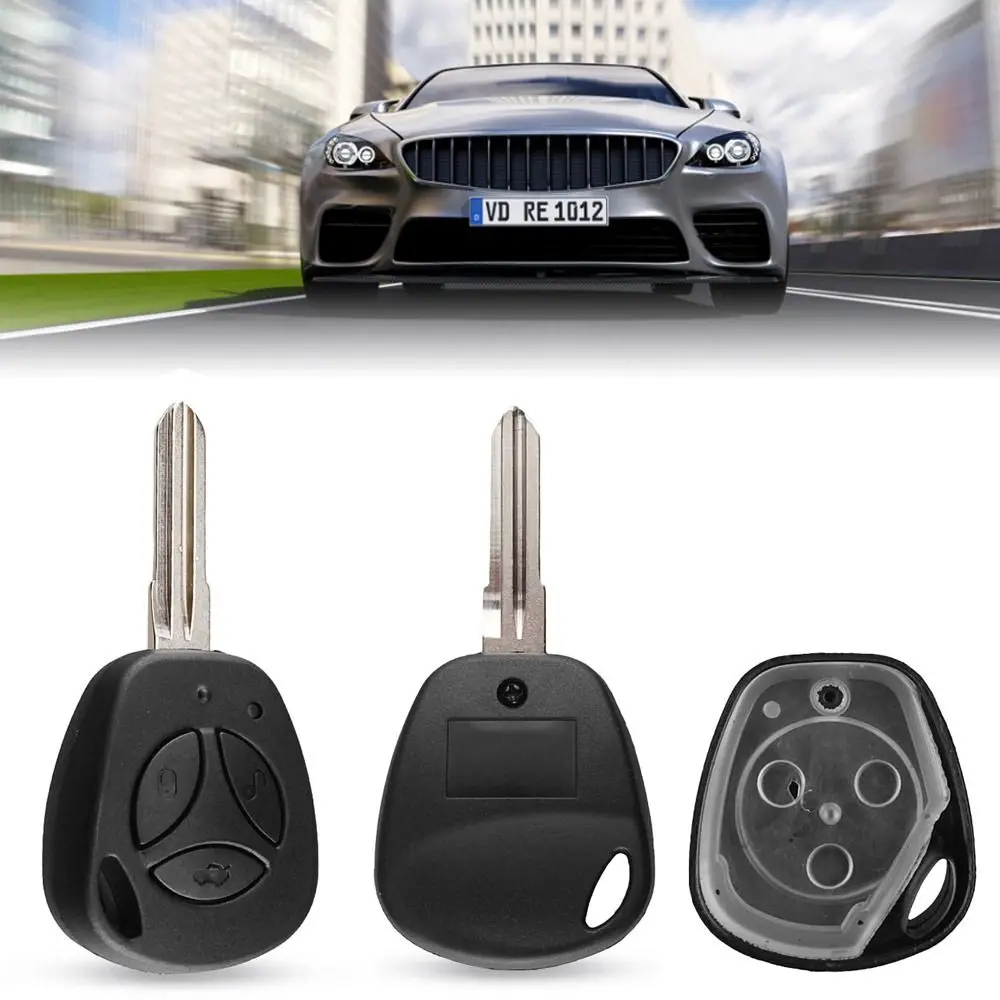 

3 Buttons Car Key Shell Black ABS Car Key Cover Fob Uncut Blank Key Remote Key Case for Lada Priora Kalina Car Key