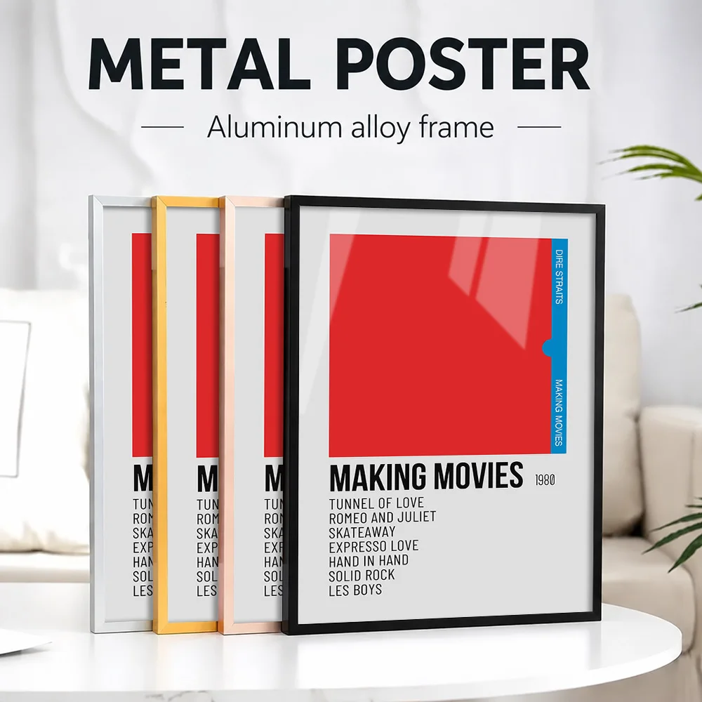 Dire Straits Making Movies Album Framed Aluminum Metal Poster Customized Photo Concert Style Wall Art For Home Office Fan Gift